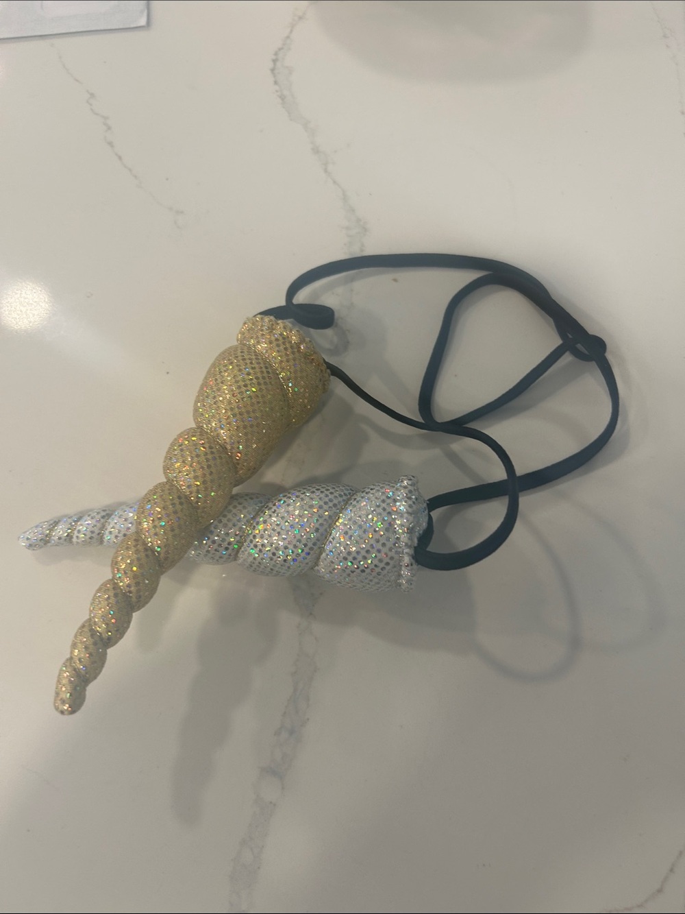 Glitter Unicorn Horn  - Gold & Silver